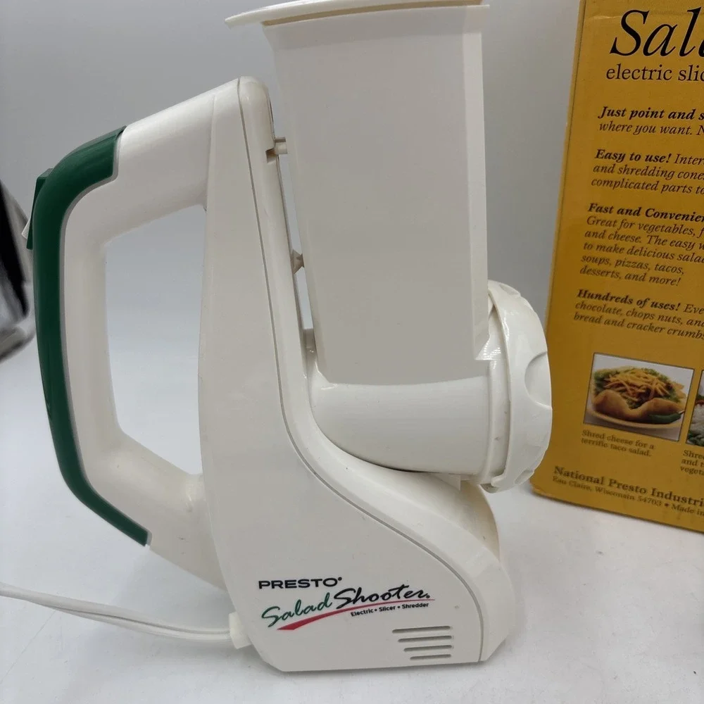 Presto Salad Shooter Model 02910 Electric Slicer Shredder WORKS Box READ